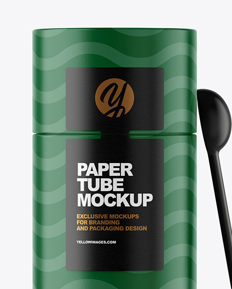 Paper Tube with Spoon Mockup