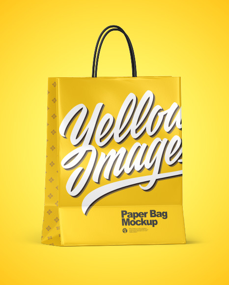 Glossy Shopping Bag w/ Rope Handles Mockup