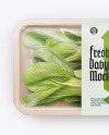 Plastic Tray With Bok Choy Mockup