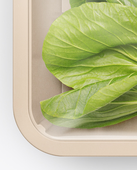 Plastic Tray With Bok Choy Mockup