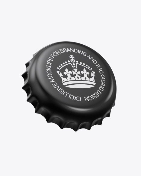 Glossy Bottle Cap Mockup