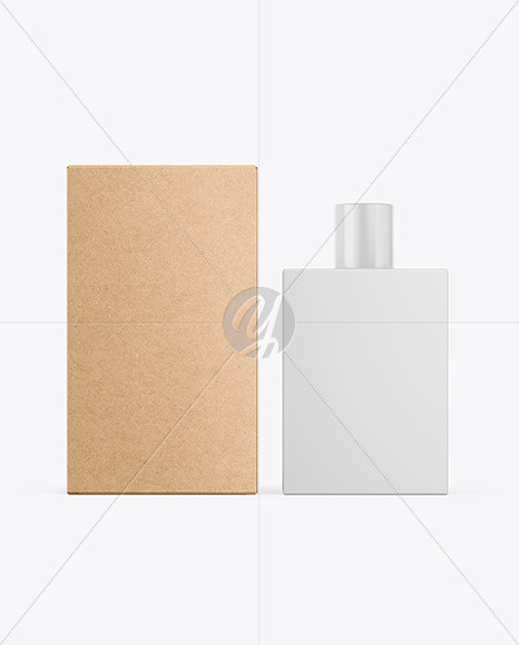 Kraft Box & Perfume Bottle Mockup