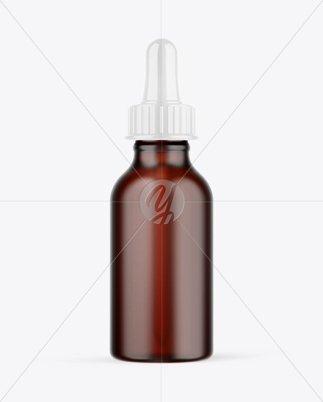 Frosted Amber Glass Dropper Bottle Mockup