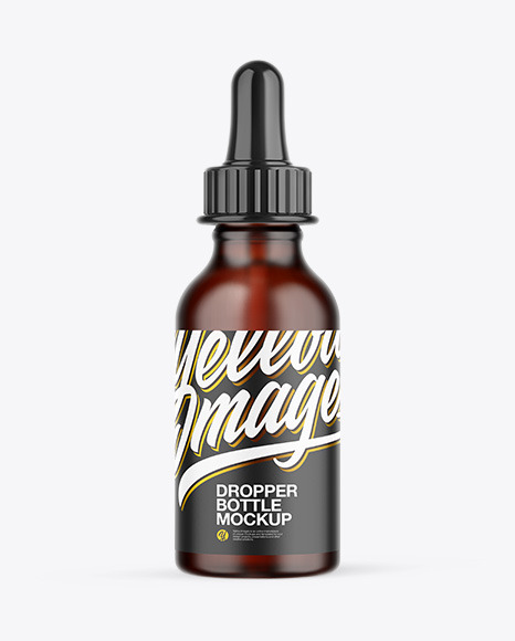 Frosted Amber Glass Dropper Bottle Mockup - Frosted+Amber+Glass+Oil+Bottle+Mockup+In+Bottle+Mockups+On+Yellow