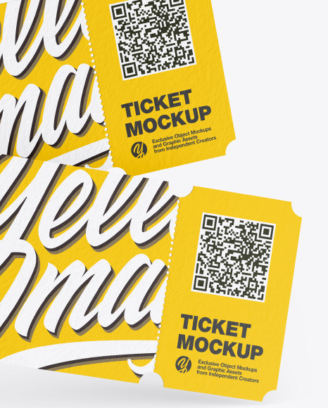 Two Textured Tickets Mockup