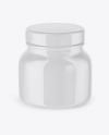 Glossy Cosmetic Jar Mockup – High-Angle Shot