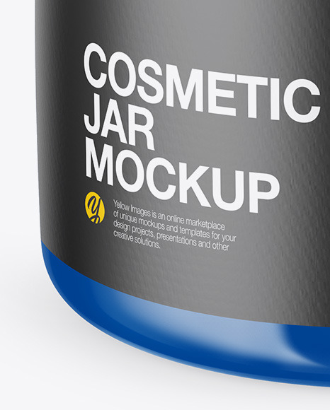 Glossy Cosmetic Jar Mockup – High-Angle Shot