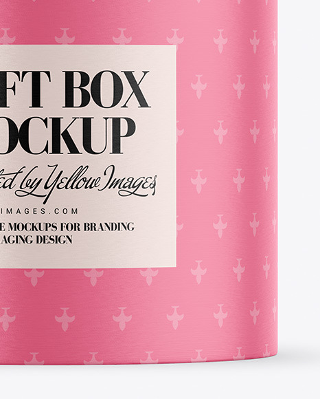 Round Gift Paper Box Mockup