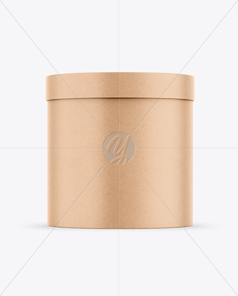 Round Gift Kraft Box Mockup