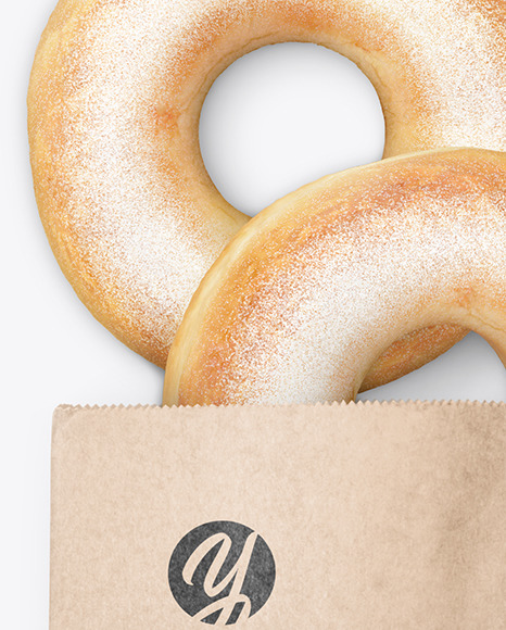 Kraft Package w/ Donuts Mockup