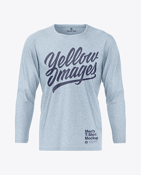 Melange Men's Long Sleeve T-Shirt Mockup