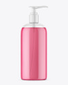 Clear Shower Gel Bottle with Pump Mockup