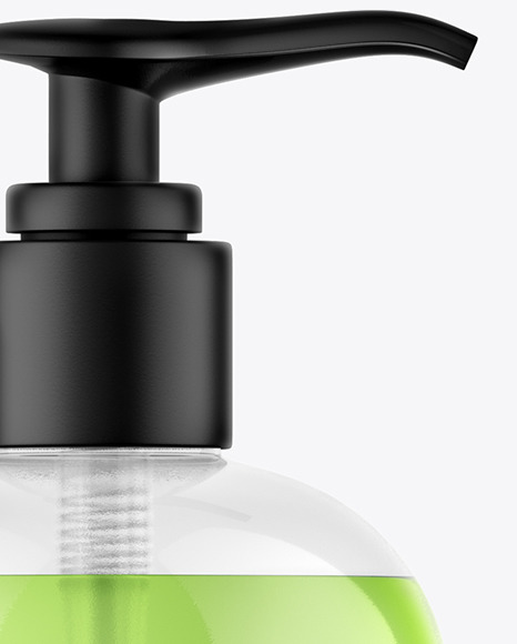 Clear Shower Gel Bottle with Pump Mockup