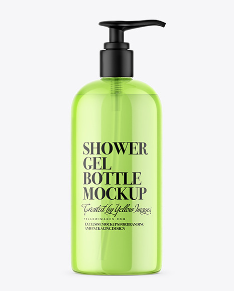 Shower Gel Bottle with Pump Mockup