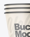 Three Matte Buckets Mockup