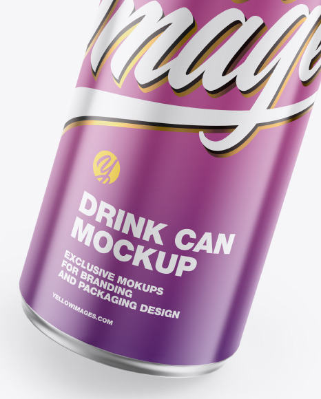 Metallic Drink Can w/ Glossy Finish Mockup