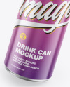 Metallic Drink Can w/ Glossy Finish Mockup