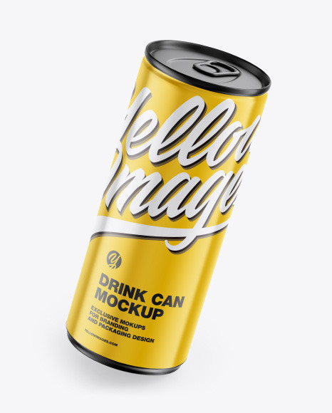 Metallic Drink Can w/ Glossy Finish Mockup