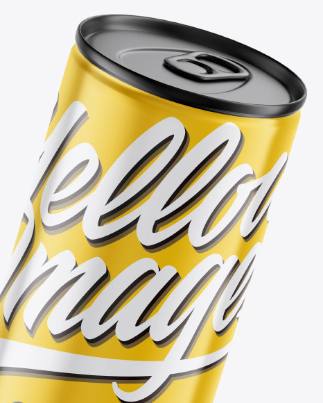 Metallic Drink Can w/ Glossy Finish Mockup