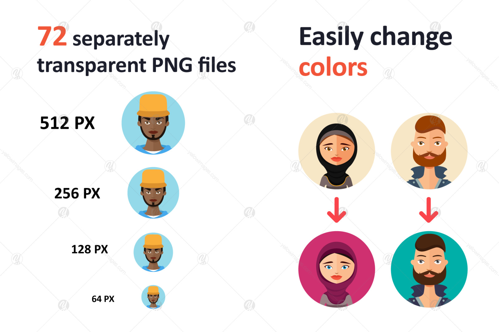 72 Avatar icons vector people collection 72 Avatar icons vector people collection