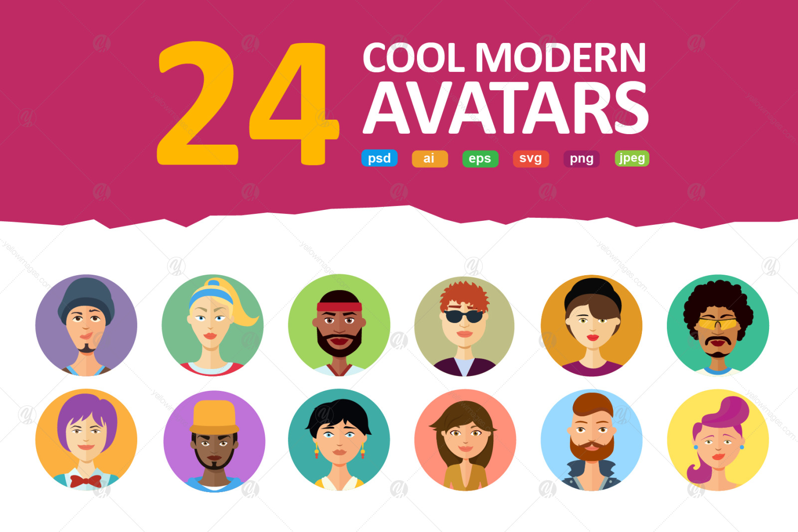 Avatars vector People Collection flat cartoon