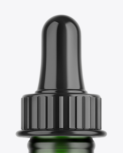 Frosted Green Glass Dropper Bottle Mockup