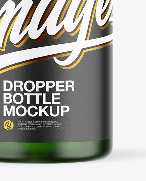 Frosted Green Glass Dropper Bottle Mockup Frosted Green Glass Dropper Bottle Mockup
