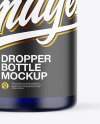 Frosted Blue Glass Dropper Bottle Mockup