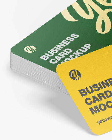 Stack of Paper Business Cards Mockup