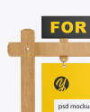 Wooden Real Estate Sign Mockup - Front View