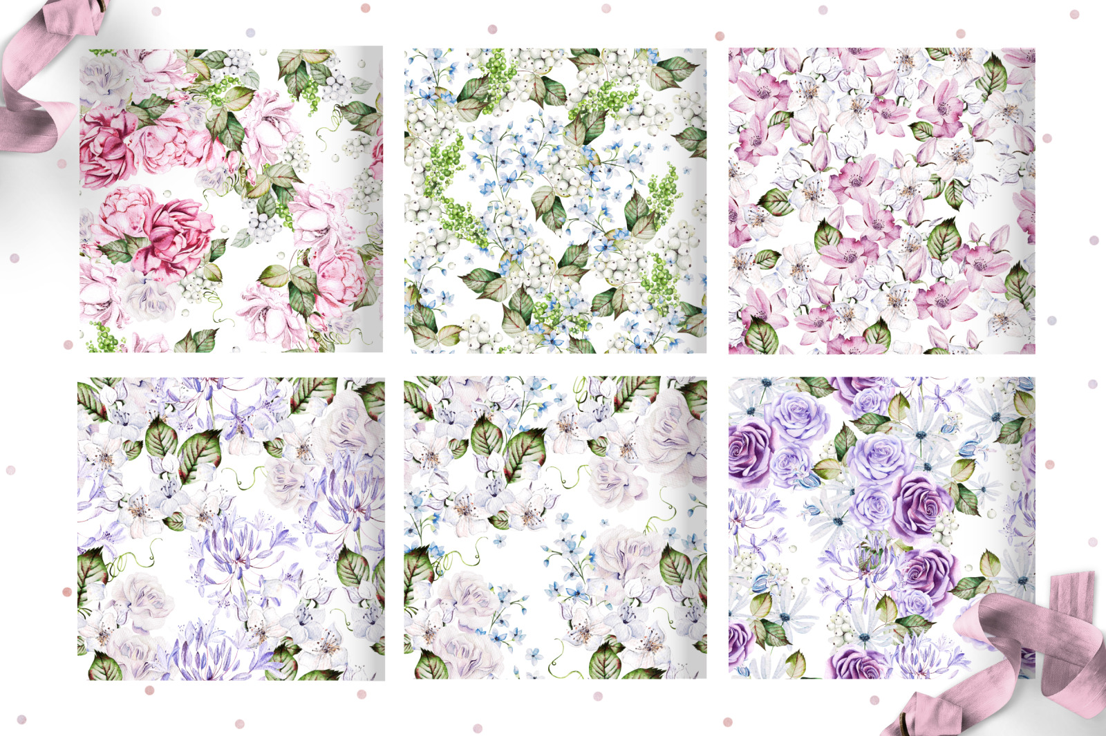 10 Watercolor Wedding Patterns