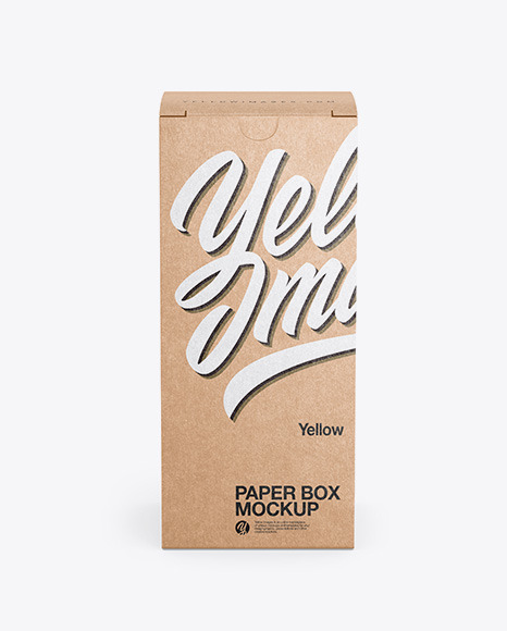 Kraft Paper Box Mockup - Front View