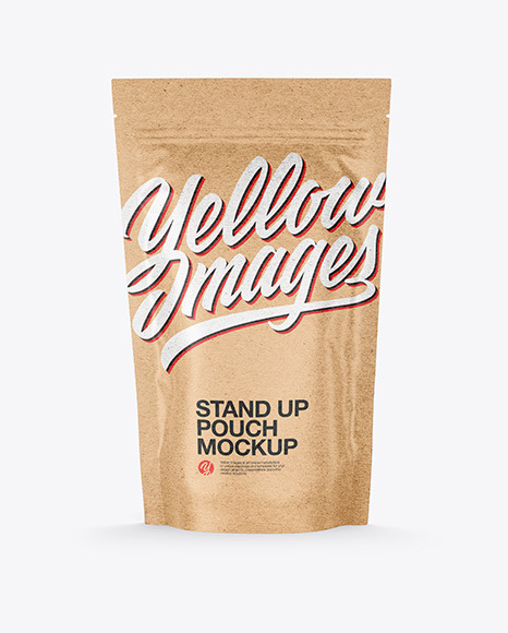 Kraft Stand Up Pouch Mockup - Download+Kraft+Stand+Up+Pouch+With+Zipper+Mockup+Front+View+Psd