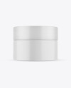 Matte Cosmetic Jar with Wooden Cap Mockup