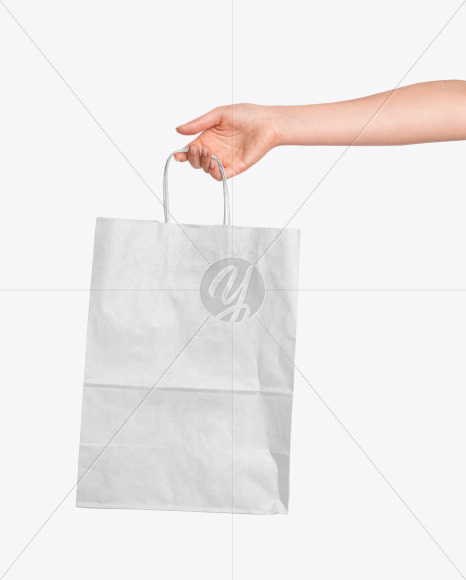 Hand Holding a Paper Bag Mockup