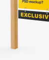 Wooden Real Estate Sign Mockup - Half Side View