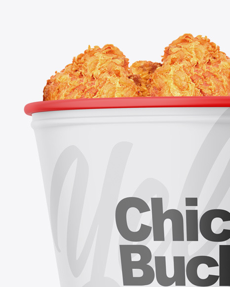 Matte Bucket With Chicken Mockup