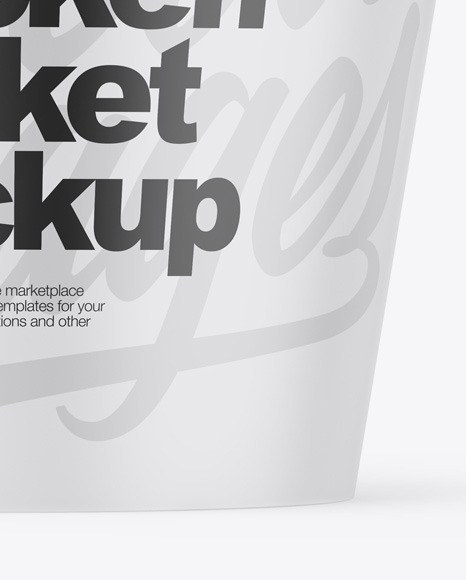 Matte Bucket With Chicken Mockup