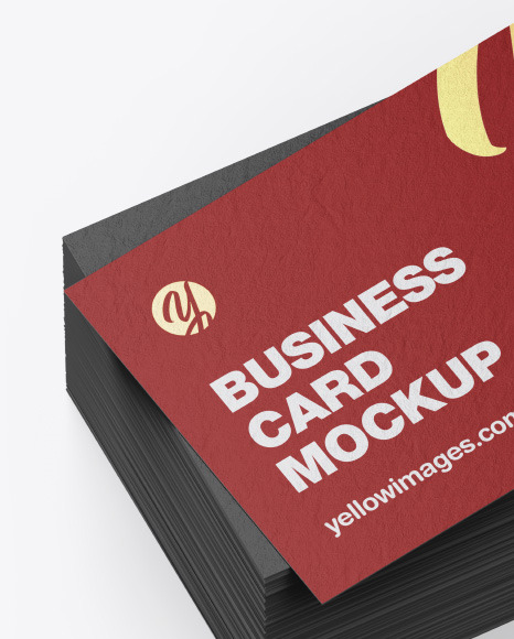 Stack of Paper Business Cards Mockup