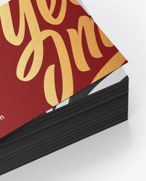 Stack of Paper Business Cards Mockup