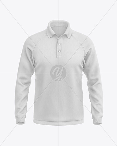 Men's Long Sleeve Polo Raglan Mockup