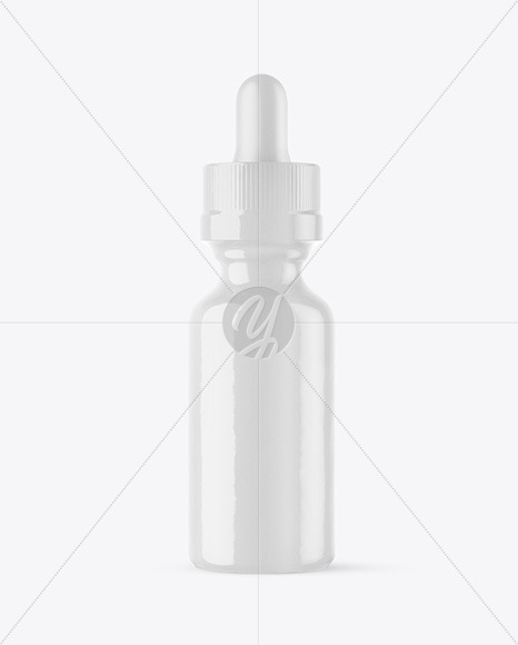 Glossy Dropper Bottle W/ Shrink Sleeve Mockup