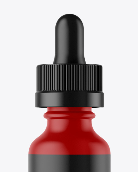 Matte Dropper Bottle W/ Shrink Sleeve Mockup