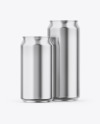 Two Glossy Metallic Cans Mockup