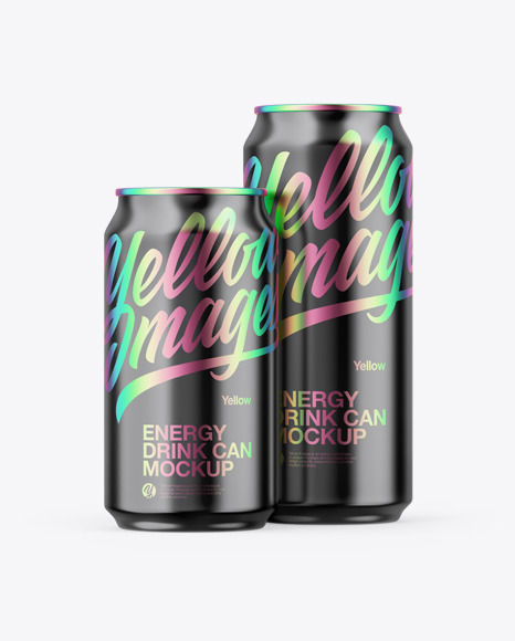 Two Glossy Metallic Cans Mockup