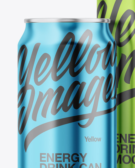 Two Glossy Metallic Cans Mockup