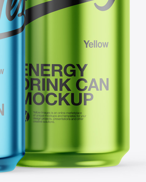 Two Glossy Metallic Cans Mockup