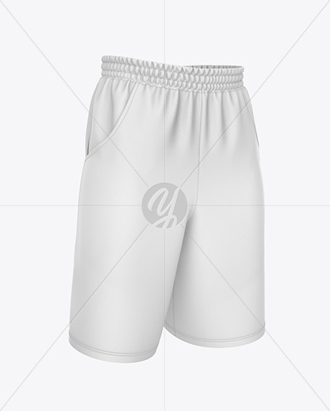 Compression Shorts Mockup – Front Half Side View