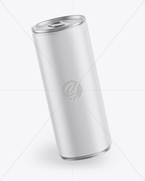 Metallic Drink Can w/ Matte Finish Mockup