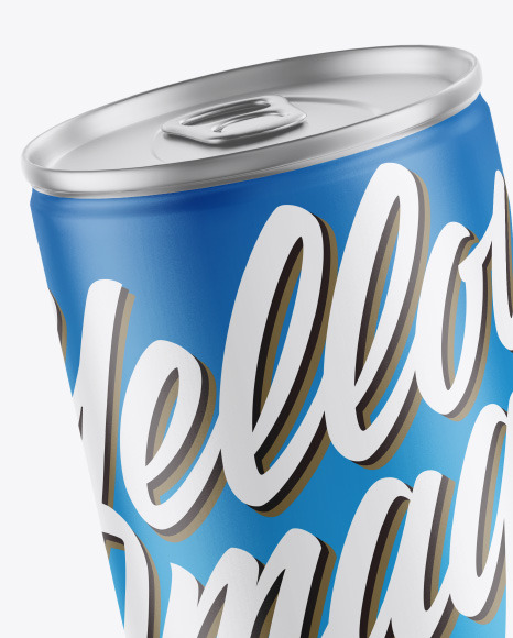 Metallic Drink Can w/ Matte Finish Mockup